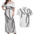 Hawaii Maile Lei Couples Matching Off Shoulder Maxi Dress and Hawaiian Shirt Aloha The Grey Color