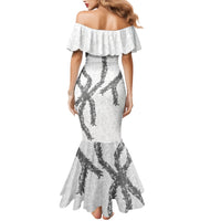 Hawaii Maile Lei Family Matching Mermaid Dress and Hawaiian Shirt Aloha The Grey Color LT03 - Polynesian Pride