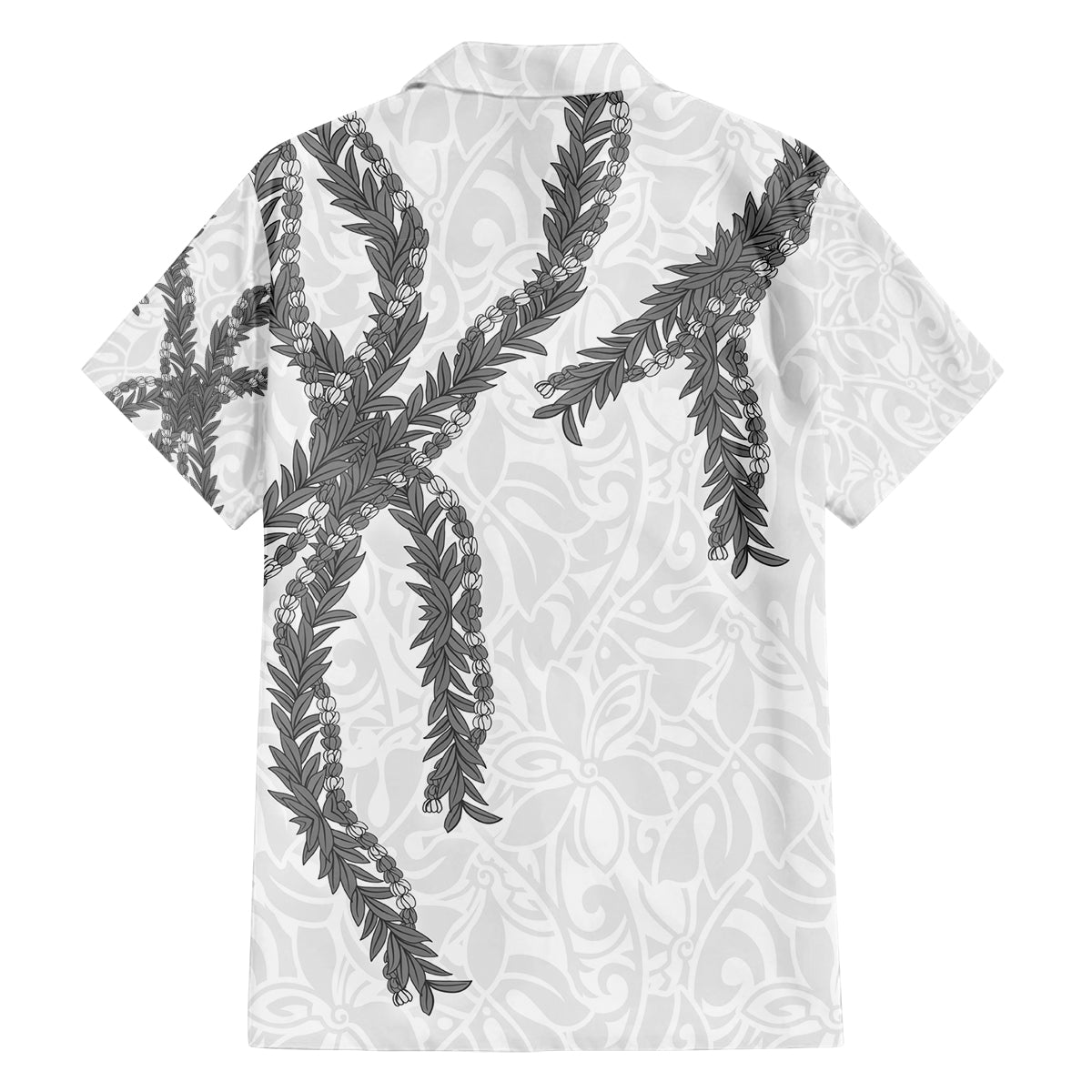 Hawaii Maile Lei Family Matching Off Shoulder Short Dress and Hawaiian Shirt Aloha The Grey Color LT03 - Polynesian Pride
