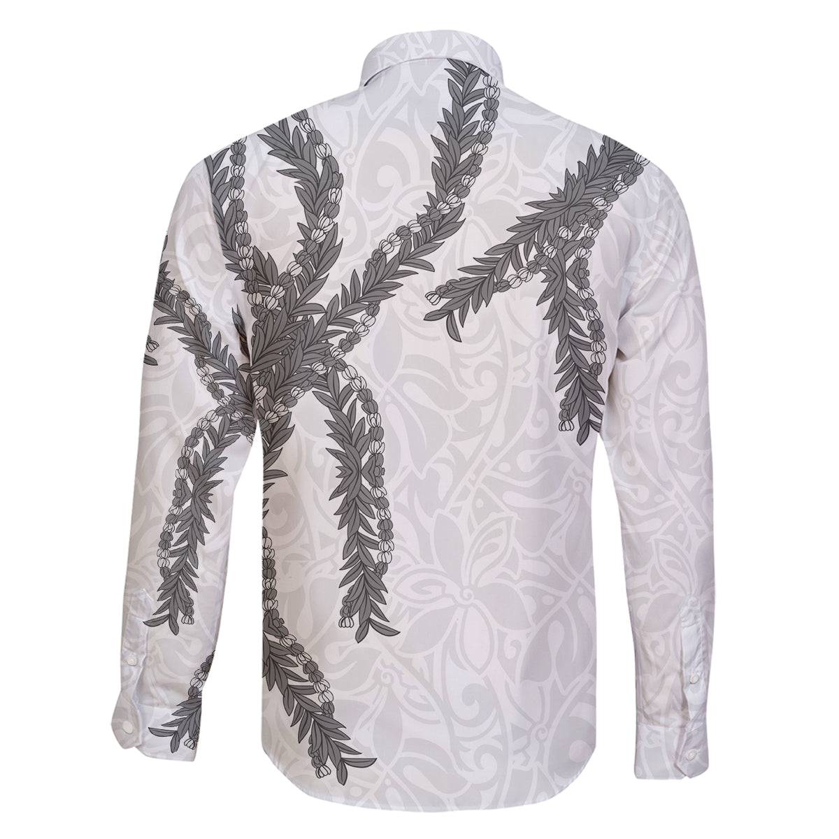 Hawaii Maile Lei Family Matching Off Shoulder Short Dress and Hawaiian Shirt Aloha The Grey Color LT03 - Polynesian Pride