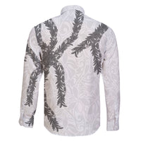Hawaii Maile Lei Family Matching Short Sleeve Bodycon Dress and Hawaiian Shirt Aloha The Grey Color LT03 - Polynesian Pride