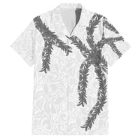 Hawaii Maile Lei Family Matching Summer Maxi Dress and Hawaiian Shirt Aloha The Grey Color LT03 Dad's Shirt - Short Sleeve Grey - Polynesian Pride
