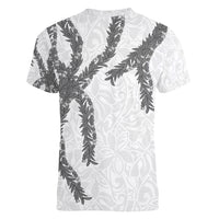 Hawaii Maile Lei Women V-Neck T-Shirt Aloha The Grey Color