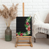 Hawaii Tropical Flowers and Leaves Canvas Wall Art Tapa Pattern Colorful Mode