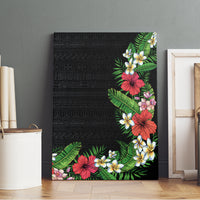 Hawaii Tropical Flowers and Leaves Canvas Wall Art Tapa Pattern Colorful Mode