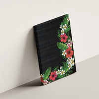 Hawaii Tropical Flowers and Leaves Canvas Wall Art Tapa Pattern Colorful Mode