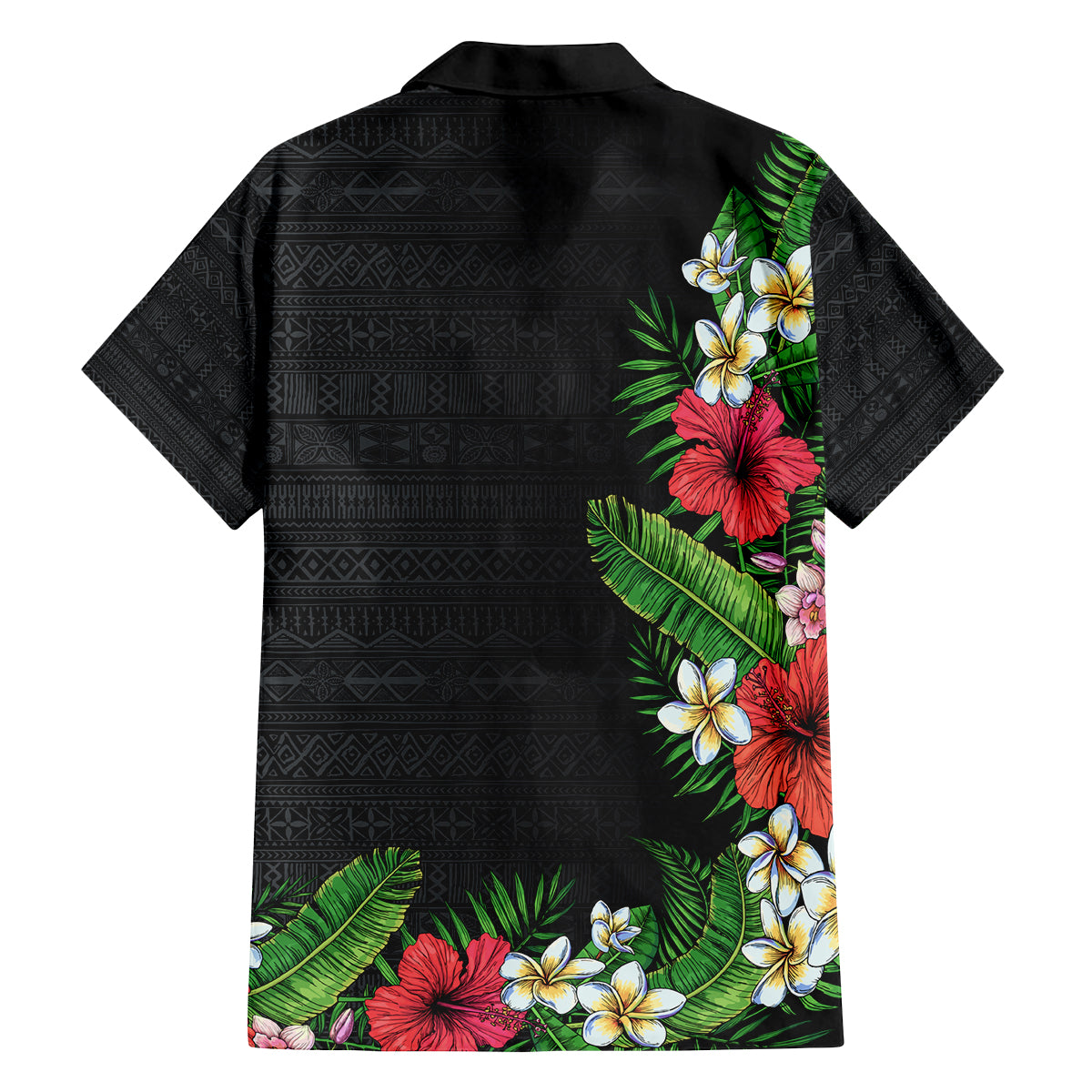 Hawaii Tropical Flowers and Leaves Family Matching Long Sleeve Bodycon Dress and Hawaiian Shirt Tapa Pattern Colorful Mode LT03 - Polynesian Pride