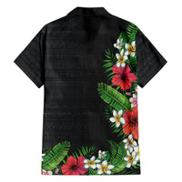 Hawaii Tropical Flowers and Leaves Family Matching Long Sleeve Bodycon Dress and Hawaiian Shirt Tapa Pattern Colorful Mode LT03 - Polynesian Pride