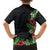 Hawaii Tropical Flowers and Leaves Family Matching Off Shoulder Maxi Dress and Hawaiian Shirt Tapa Pattern Colorful Mode