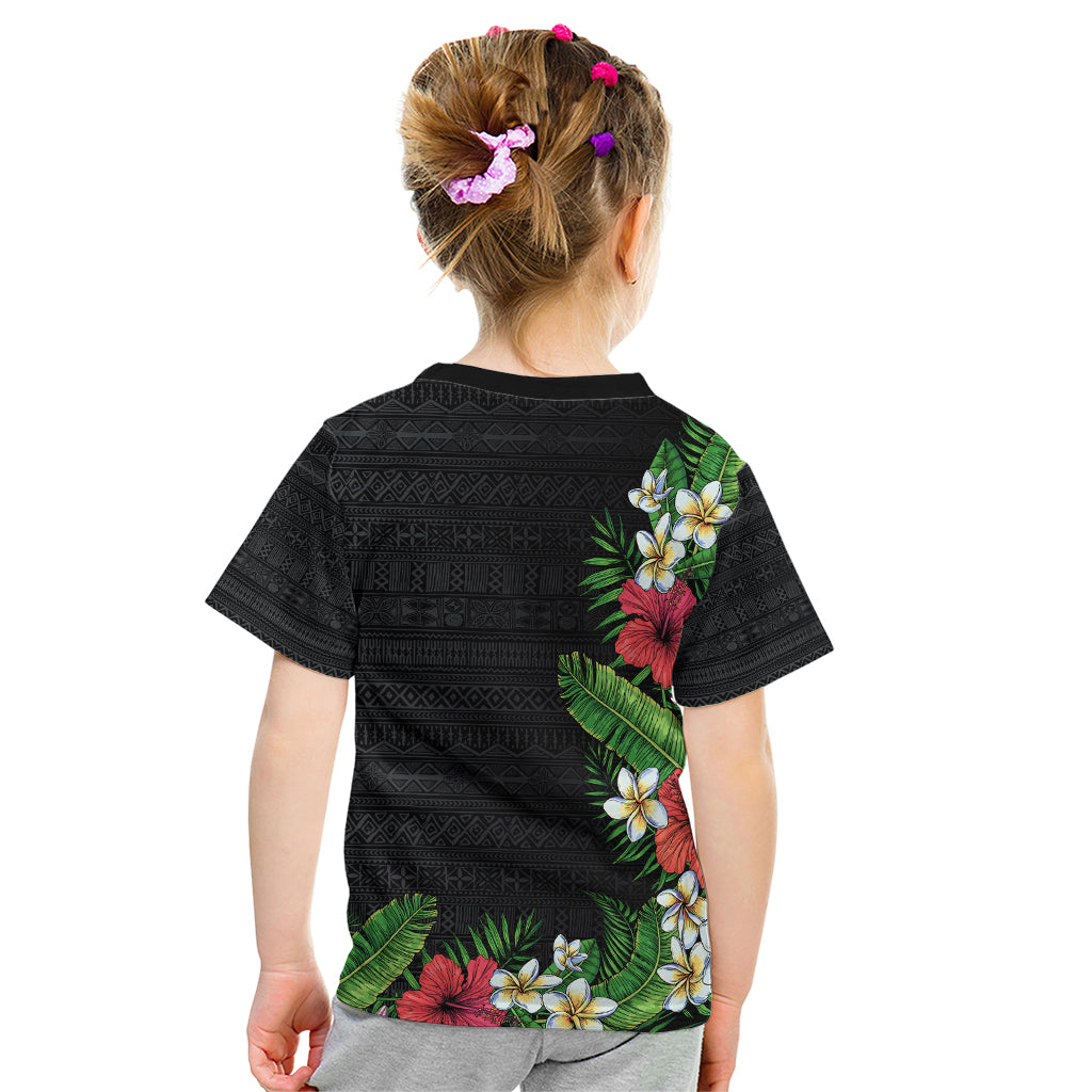 Hawaii Tropical Flowers and Leaves Kid T Shirt Tapa Pattern Colorful Mode