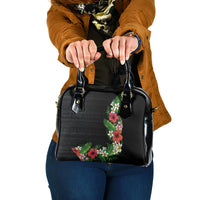Hawaii Tropical Flowers and Leaves Shoulder Handbag Tapa Pattern Colorful Mode