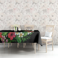 Hawaii Tropical Flowers and Leaves Tablecloth Tapa Pattern Colorful Mode