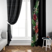 Hawaii Tropical Flowers and Leaves Window Curtain Tapa Pattern Colorful Mode