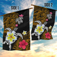 Hawaii Turtle and Tropical Flower Garden Flag Polynesian Pattern