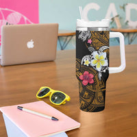 Hawaii Turtle and Tropical Flower Tumbler With Handle Polynesian Pattern LT03 - Polynesian Pride