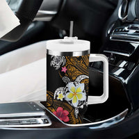 Hawaii Turtle and Tropical Flower Tumbler With Handle Polynesian Pattern LT03 - Polynesian Pride