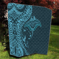 Hawaiian Manta Ray and Polynesian Tribal Tattoo Quilt Turquoise Color LT03 - Polynesian Pride