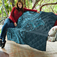 Hawaiian Manta Ray and Polynesian Tribal Tattoo Quilt Turquoise Color LT03 - Polynesian Pride