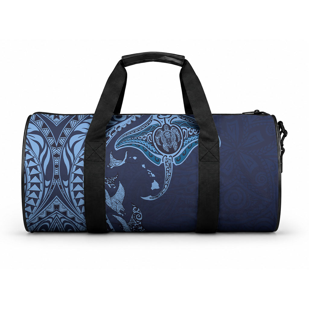 Hawaiian Manta Ray and Polynesian Tribal Tattoo Duffle Bag LT03 One size Dark Navy - Polynesian Pride
