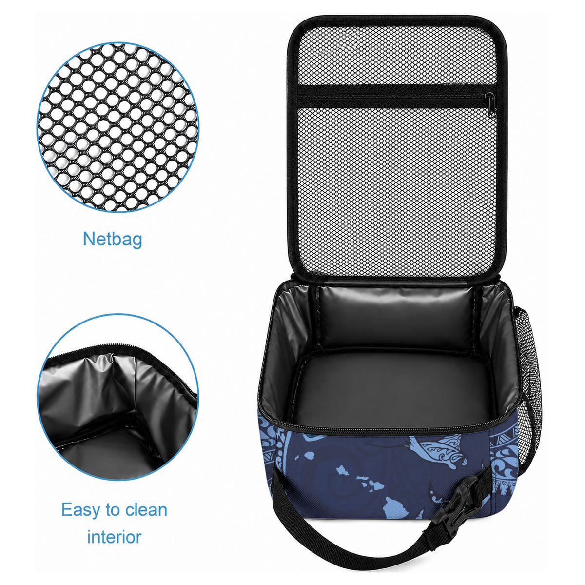 Hawaiian Manta Ray and Polynesian Tribal Tattoo Lunch Bag