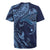 Hawaiian Manta Ray and Polynesian Tribal Tattoo Rugby Jersey Dark Navy Color LT03