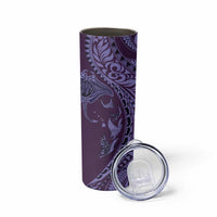 Hawaiian Manta Ray and Polynesian Tribal Tattoo Skinny Tumbler Purple Color LT03 - Polynesian Pride