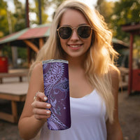 Hawaiian Manta Ray and Polynesian Tribal Tattoo Skinny Tumbler Purple Color LT03 - Polynesian Pride
