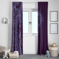 Hawaiian Manta Ray and Polynesian Tribal Tattoo Window Curtain Purple Color LT03 - Polynesian Pride