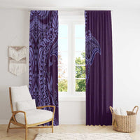 Hawaiian Manta Ray and Polynesian Tribal Tattoo Window Curtain Purple Color LT03 - Polynesian Pride
