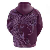 Hawaiian Manta Ray and Polynesian Tribal Tattoo Zip Hoodie Pink Color LT03