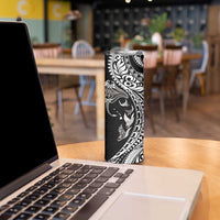 Hawaiian Manta Ray and Polynesian Tribal Tattoo Skinny Tumbler Black Color