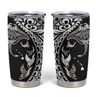 Hawaiian Manta Ray and Polynesian Tribal Tattoo Tumbler Cup - Black Color LT03 Black - Polynesian Pride