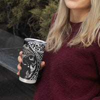 Hawaiian Manta Ray and Polynesian Tribal Tattoo Tumbler Cup - Black Color LT03 - Polynesian Pride