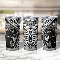 Hawaiian Manta Ray and Polynesian Tribal Tattoo Tumbler Cup - Black Color LT03 - Polynesian Pride