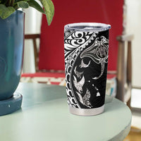 Hawaiian Manta Ray and Polynesian Tribal Tattoo Tumbler Cup - Black Color LT03 - Polynesian Pride