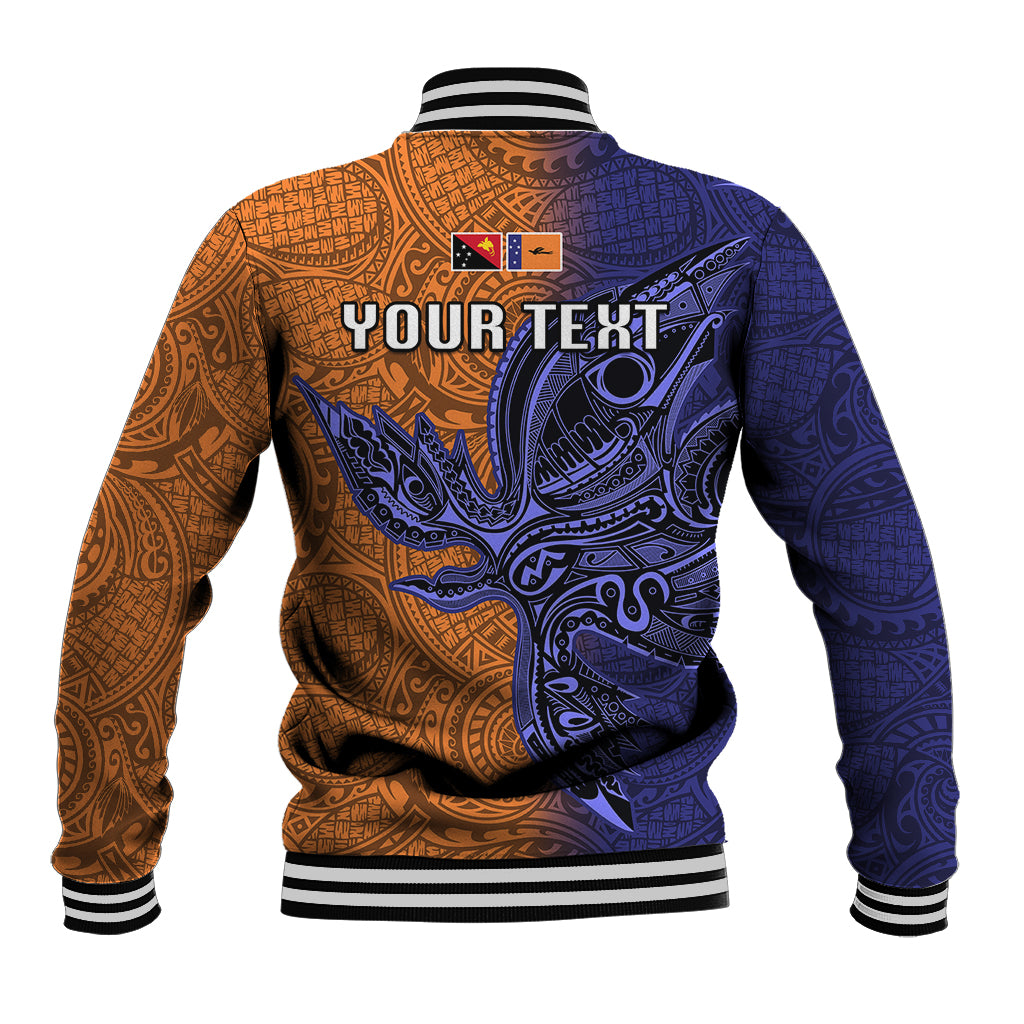 Custom Papua New Guinea New Ireland Province Baseball Jacket PNG Birds Of Paradise Polynesian Arty Style LT03 - Polynesian Pride