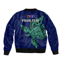 Custom Papua New Guinea Bougainville Sleeve Zip Bomber Jacket PNG Birds Of Paradise Polynesian Arty Style LT03 - Polynesian Pride