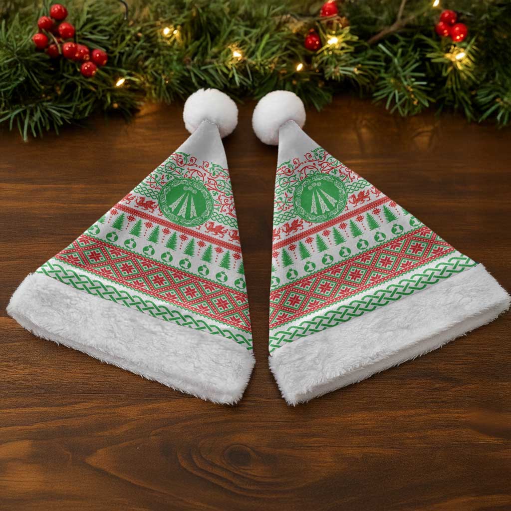 Welsh Christmas Santa Hat Awen and Celtics Culture with Xmas Elements - Polynesian Pride