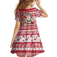Custom Hawaii Mele Kalikimaka Family Matching Summer Maxi Dress and Hawaiian Shirt Santa Claus Surfing with Hawaiian Pattern Striped Red Style LT03 - Polynesian Pride