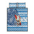 Custom Hawaii Mele Kalikimaka Quilt Bed Set Santa Claus Surfing with Hawaiian Pattern Striped Blue Style LT03 Blue - Polynesian Pride