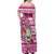Hawaii Mele Kalikimaka Family Matching Off Shoulder Maxi Dress and Hawaiian Shirt Santa Claus Surfing with Hawaiian Pattern Striped Pink Style LT03 - Polynesian Pride