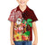 Hawaii Mele Kalikimaka Family Matching Off Shoulder Maxi Dress and Hawaiian Shirt Santa Claus and Hula Girl Tropical Folwer with Hawaiian Pattern LT03 Son's Shirt Red - Polynesian Pride