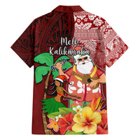 Hawaii Mele Kalikimaka Family Matching Summer Maxi Dress and Hawaiian Shirt Santa Claus and Hula Girl Tropical Folwer with Hawaiian Pattern LT03 - Polynesian Pride