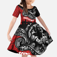 Aotearoa Toitu Te Tiriti Family Matching Mermaid Dress and Hawaiian Shirt Honoring Te Tiriti o Waitangi Maori Haka LT03 Daughter's Dress Red - Polynesian Pride
