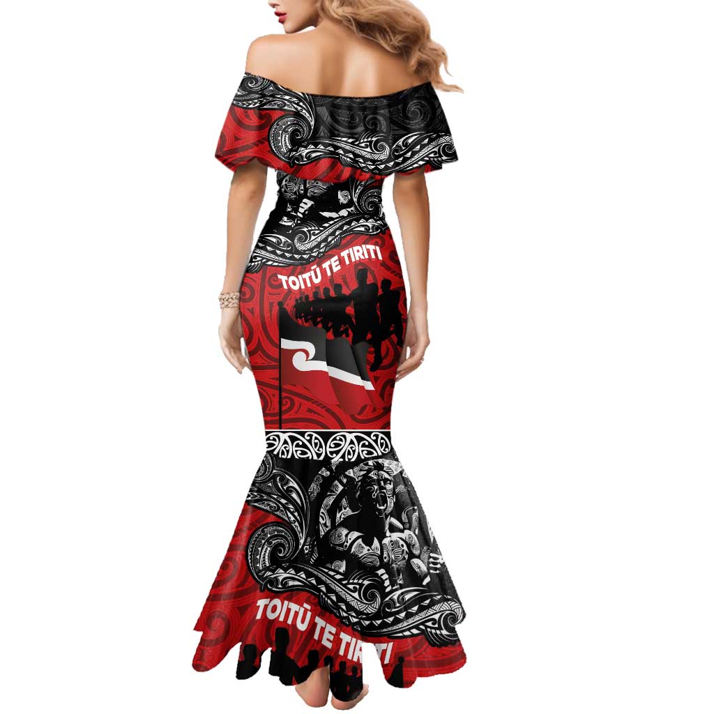 Aotearoa Toitu Te Tiriti Family Matching Mermaid Dress and Hawaiian Shirt Honoring Te Tiriti o Waitangi Maori Haka LT03 - Polynesian Pride