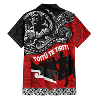 Aotearoa Toitu Te Tiriti Family Matching Off Shoulder Short Dress and Hawaiian Shirt Honoring Te Tiriti o Waitangi Maori Haka LT03 - Polynesian Pride