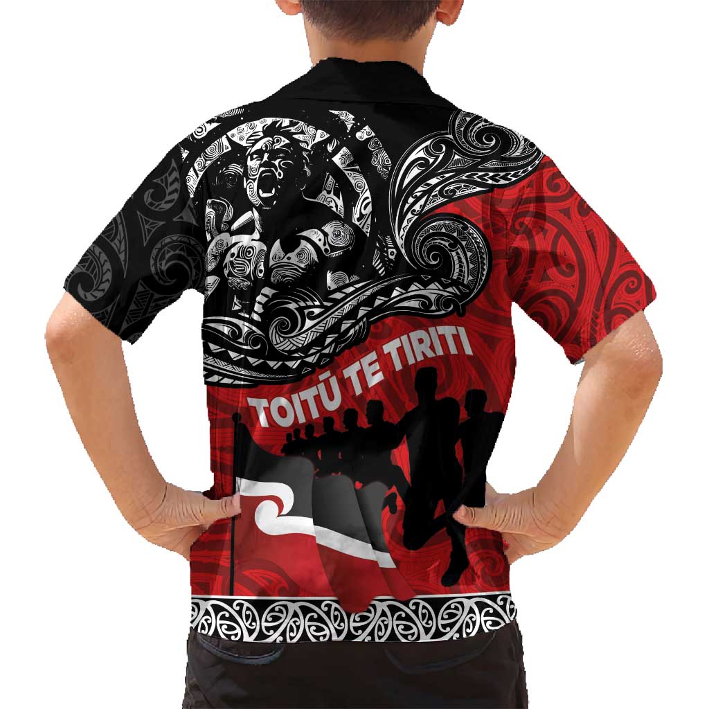 Aotearoa Toitu Te Tiriti Family Matching Tank Maxi Dress and Hawaiian Shirt Honoring Te Tiriti o Waitangi Maori Haka LT03 - Polynesian Pride