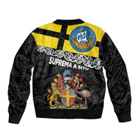 New Zealand Wellington Bomber Jacket The Capital's Emblems Flag and Koru Art LT03 - Polynesian Pride
