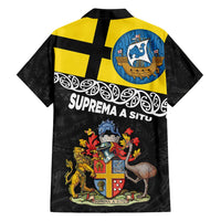 New Zealand Wellington Family Matching Off Shoulder Short Dress and Hawaiian Shirt The Capital's Emblems Flag and Koru Art LT03 - Polynesian Pride