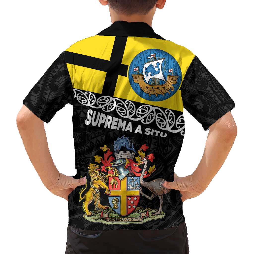 New Zealand Wellington Family Matching Puletasi and Hawaiian Shirt The Capital's Emblems Flag and Koru Art LT03 - Polynesian Pride